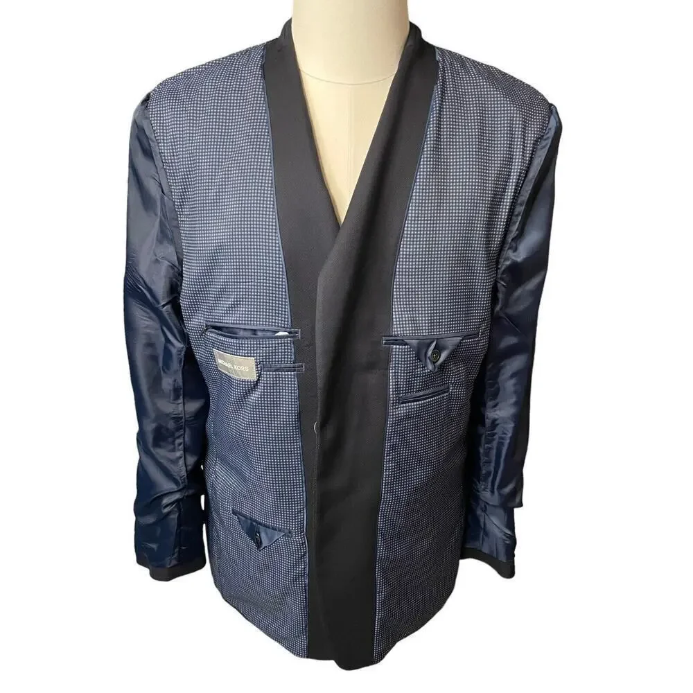 Michael Kors Mens Navy Blue Sport Coat Blazer Jacket Size 42L